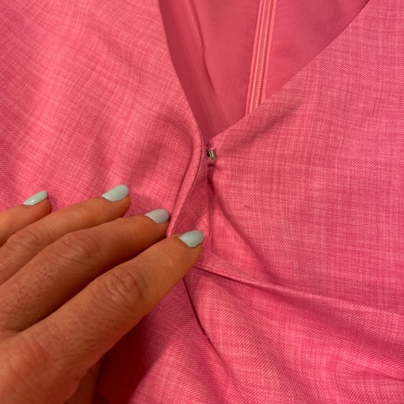 Ann Taylor Pink Knee Length Wrap Dress Size 4 Petite - Picture 4 of 5